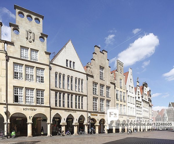 Giebelhäuser  Prinzipalmarkt  Münster  Nordrhein-Westfalen  Deutschland  Europa