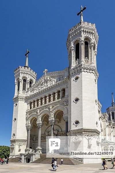Basilika Notre Dame de Fourviere  Lyon  Auvergne Rhône-Alpes  Frankreich  Europa