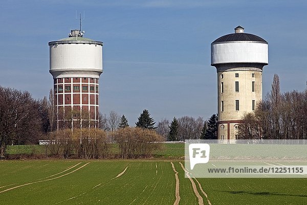Water towers at Hellweg  Hamm  Ruhr Area  North Rhine-Westphalia  Germany  Europe
