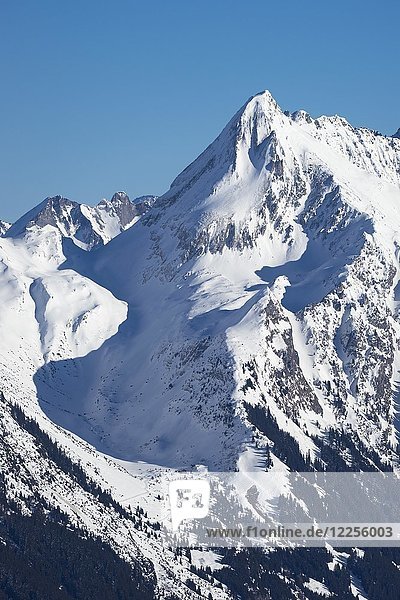 Berg Brandberger Kolm im Winter  Zillertaler Alpen  Mayrhofen  Zillertal  Tirol  Österreich  Europa