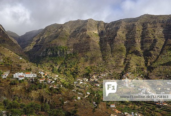 Oberes Tal mit Lomo del Balo Valle Gran Rey La Gomera Kanarische Inseln Spanien Europa
