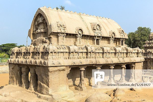 Die fünf Rathas  Bhima ratha  Mahabalipuram  Tamil Nadu  Indien  Asien