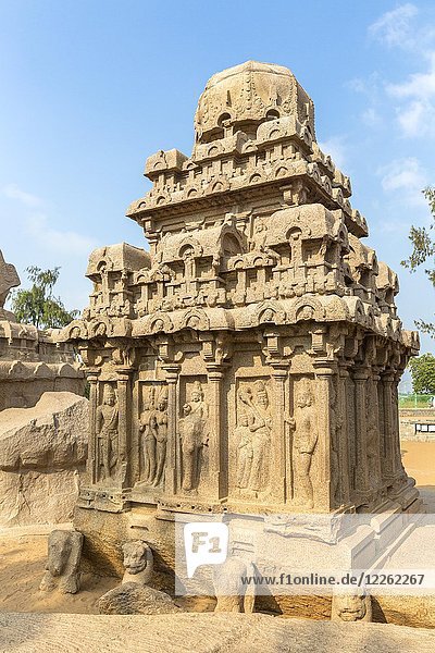 Die fünf Rathas  Arjuna ratha  Mahabalipuram  Tamil Nadu  Indien  Asien
