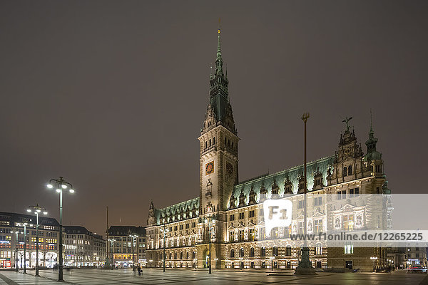 Germany  Hamburg  Town hall at night