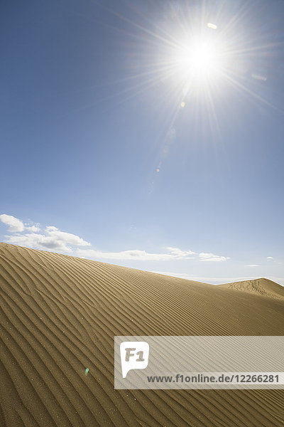 Spanien Kanarische Inseln Gran Canaria Sanddüne in Maspalomas