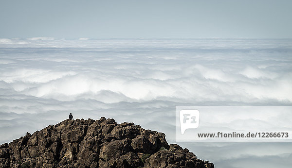 Spanien  Kanarische Inseln  Teneriffa  Gipfelteilnehmer im Teide-Nationalpark