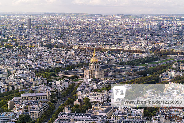 Frankreich,  Paris,  Stadtbild mit Les Invalides und Seine