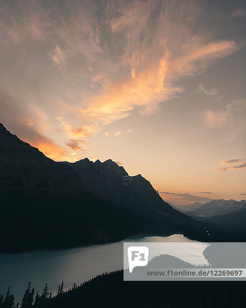 Sunset at Peyto Lake  Banff  Canada