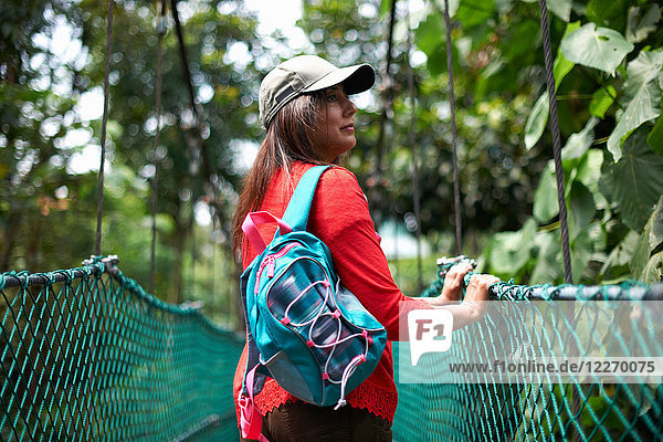 Tourist auf der Brücke  KL Forest Eco Park  Kuala Lumpur  Malaysia