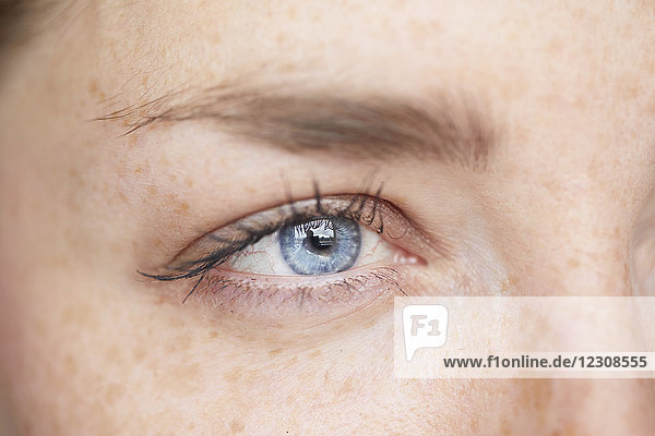 Woman's blue eye  close-up