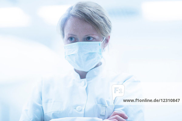Portrait of radiologist wearing surgical mask