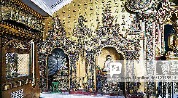Nyaungshwe ( YAUNGHWE) city; Inle lake Shan state  Myanmar (Burma)  Asia ; inside the adana Man Aung Pagoda is situated in Nyaung Shwe. Built by Nyaung Shwe Saw Bwar Soe Maung (Chieftain of Shan) in 1866  this Pagoda is famous for its Shan traditional architecture.
