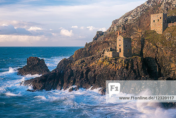 The Crown Tin Mines in Botallack  UNESCO World Heritage Site  Cornwall  England  United Kingdom  Europe