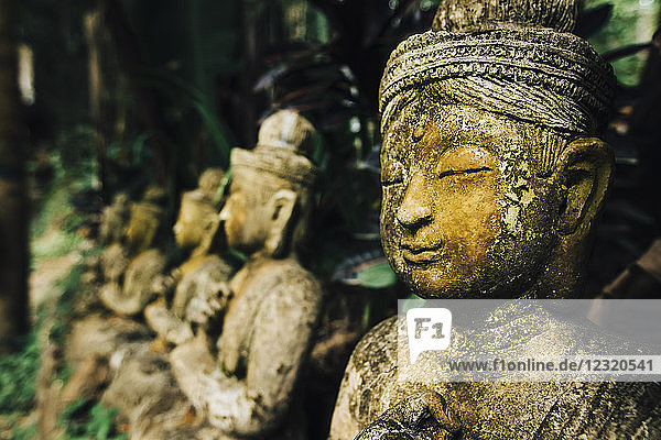 Statuen im Wat Phalad-Tempel  Chiang Mai  Thailand  Südostasien  Asien