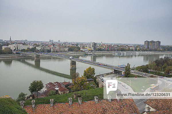 View over the River Danube from Kastel Fortress  Banja Luka  Serbia  Europe