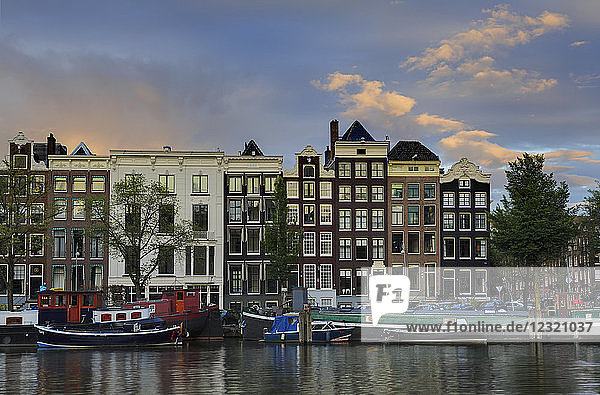Amstel River  Amsterdam  North Holland  Netherlands  Europe