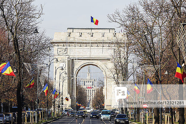 Arc de Triomph (Arch of Triumph)  Bucharest  Romania  Europe