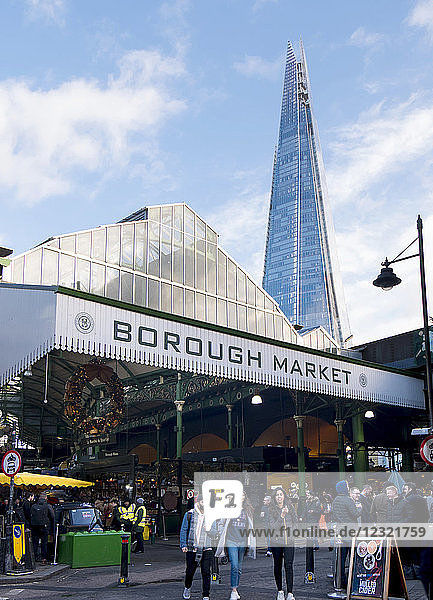 Borough Market  Southwark  und das Shard  London  England  Vereinigtes Königreich  Europa