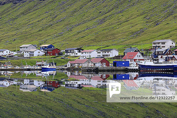 Village of Hvannasund Vidoy Island Faroe Islands Denmark Europe