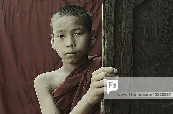 Portrait of a young monk; Mandalay  Myanmar
