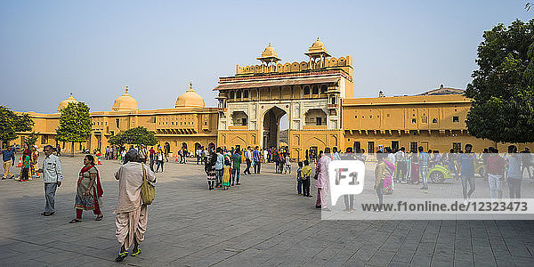 Groups of tourists at Amer Fort; Jaipur  Rajasthan  India