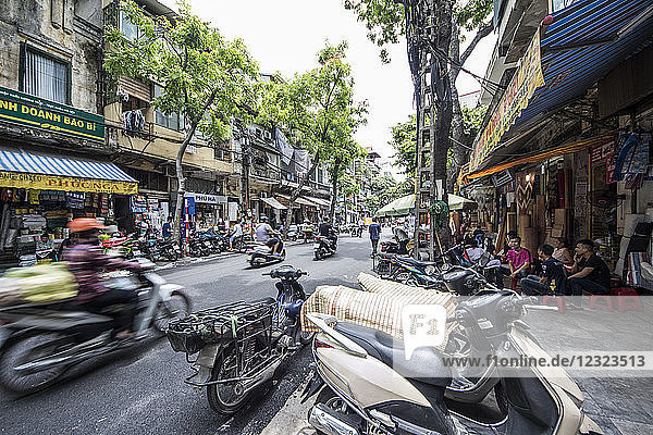 Street scene in the Old Quarter; Hanoi  Vietnam
