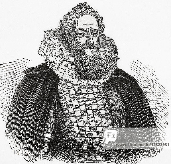 Robert Devereux  2nd Earl of Essex  1565 - 1601. English nobleman and a favourite of Elizabeth I. From Ward and Lock's Illustrated History of the World  published c.1882.