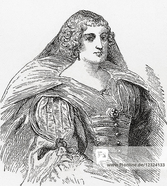 Marie de' Medici  1575 - 1642. Königin von Frankreich als zweite Ehefrau von König Heinrich IV. von Frankreich. Aus Ward and Lock's Illustrated History of the World  veröffentlicht ca. 1882.