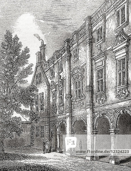The Pepys Library  Magdalene College  Cambridge  England. From Old England: A Pictorial Museum  published 1847.