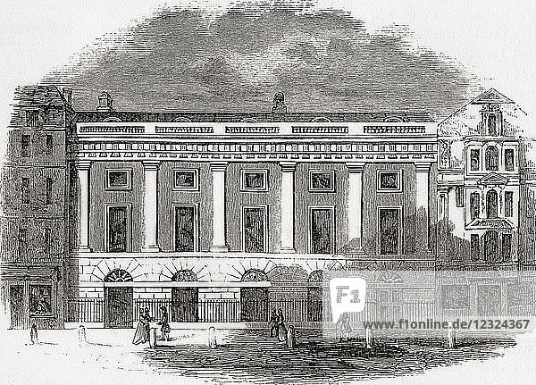 The East India House  London  England  1726  the Leadenhall Street frontage as rebuilt by Theodore Jacobsen in 1726–9. From Old England: A Pictorial Museum  published 1847.