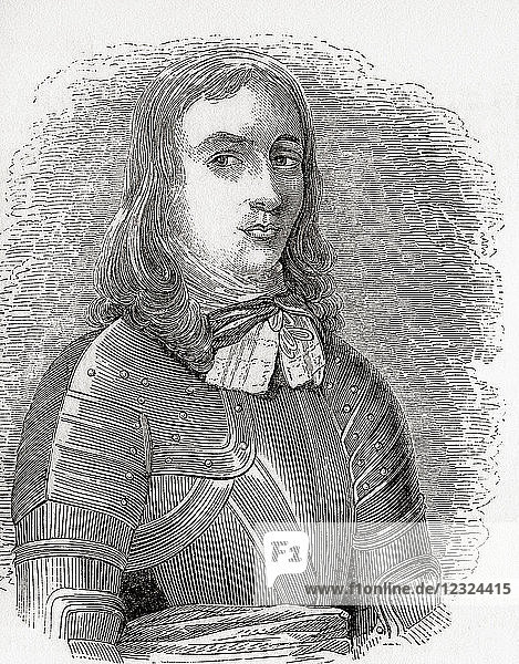 Richard Cromwell  1626 - 1712. Sohn von Oliver Cromwell und zweiter Lordprotektor von England  Schottland und Irland. Aus Old England: A Pictorial Museum  veröffentlicht 1847.