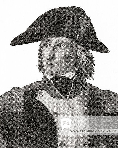 Charles Pierre François Augereau  1. Duc de Castiglione  1757 - 1816. Soldat  General und Marschall von Frankreich. Aus Hutchinson's History of the Nations  veröffentlicht 1915