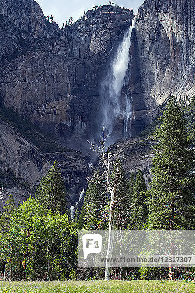Upper und Lower Yosemite Falls  Yosemite National Park; Kalifornien  Vereinigte Staaten von Amerika
