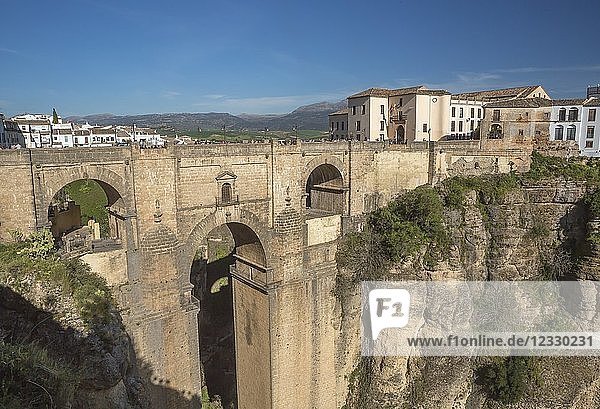 Spanien  Region Andalusien  Provinz Malaga  Stadt Ronda  Brücke El Tajo