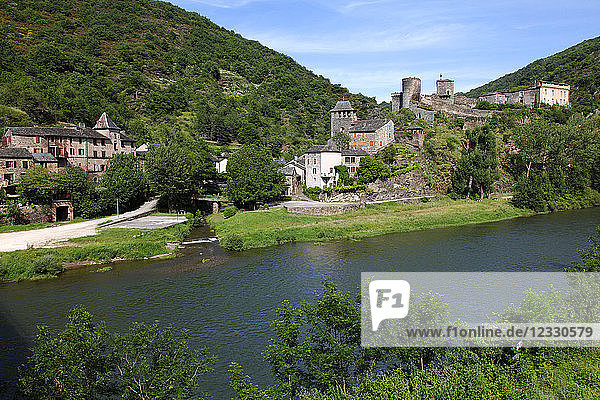 France Occitanie Aveyron department (12) Brousse le Chateau (most beautiful village of France) in Tarn valley