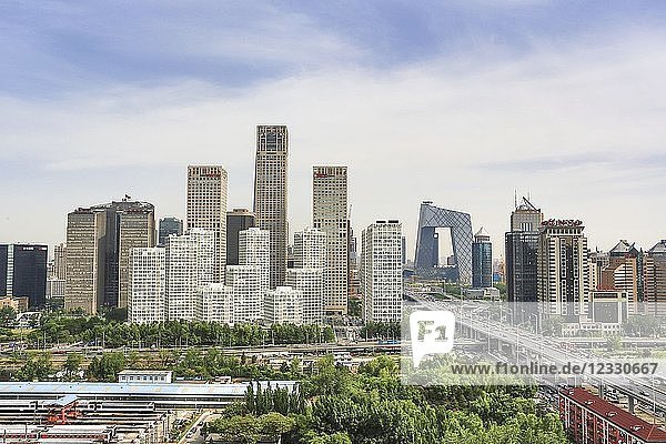 China,  Beijin City,  Guomao District Skyline,  East second ring road,  CCTV Headquarters Bldg.