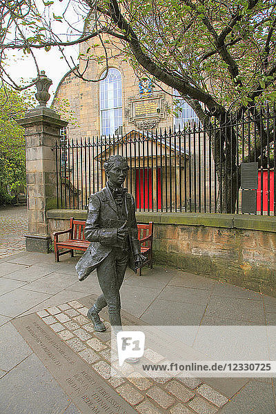UK Scotland Edinburgh Canongate Church poet Robert Fergusson statue