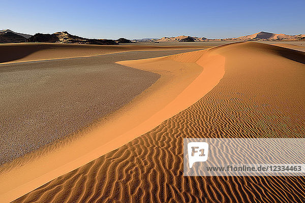 Africa  Algeria  Illizi Province  Sahara desert  Tassili n'Ajjer National Park  Tadrart  sand dunes of In Djerane