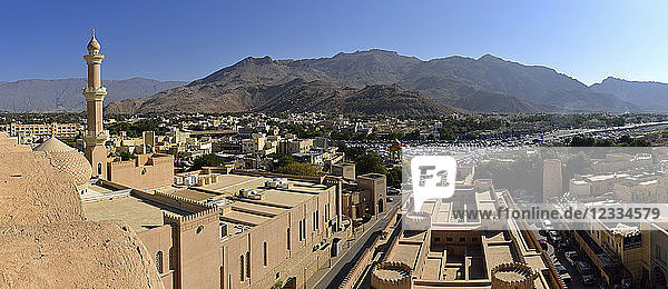 Oman  Ad-Dakhiliyah  Panoramic view of Nizwa