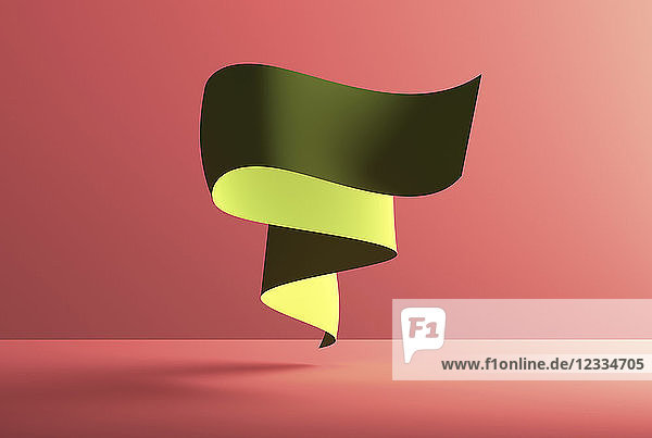 Abstract shape over red background  3D Rendering