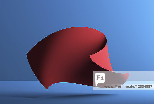 Abstract shape over blue background  3D Rendering