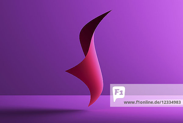 Abstract shape over purple background  3D Rendering