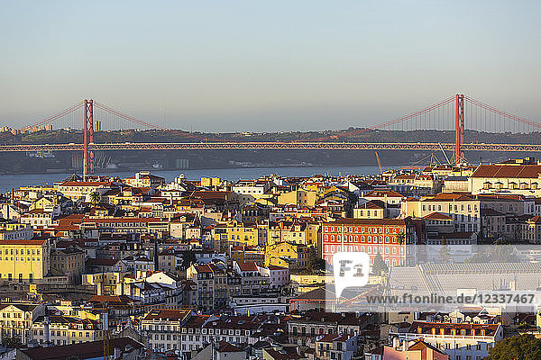 Portugal  Lisbon  cityview with 25 de Abril Bridge
