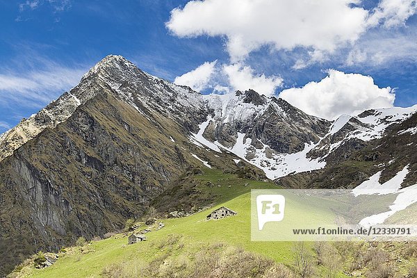 View of the Monte Tagliaferro and the Campo Alp (Alagna Valsesia Valsesia Vercelli province Piedmont Italy Europe).