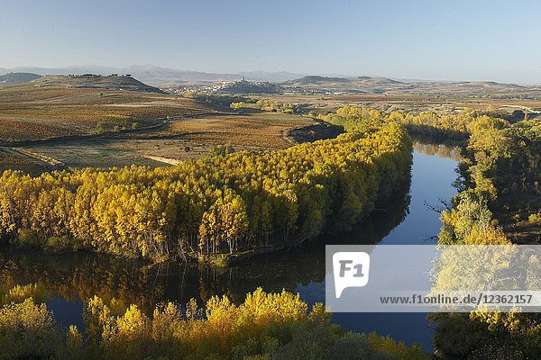 Ebro river from San Vicente de la Sonsierra. La Rioja. Spain.