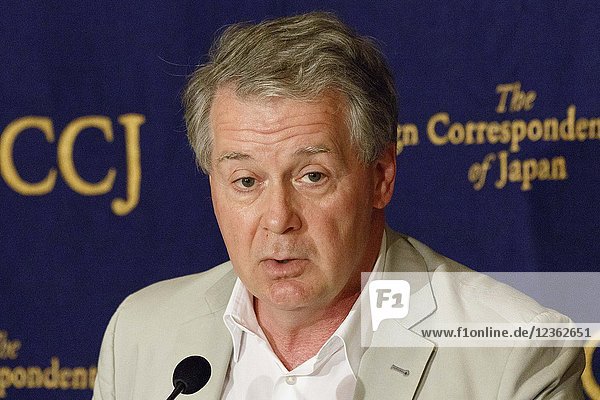 Glenn L. Carle Newsweek Japan columnist and former CIA officer speaks during a news conference at the Foreign Correspondents' Club of Japan in Tokyo, Japan. Carle, served 23-year with the Central Intelligence Agency since the mid-1980s. He wrote the book and 'The Interrogator: An Education' that details his experience and views on the post 9/11 interrogations he conducted.