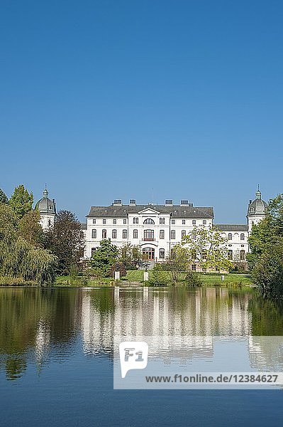Schloss Gut Salzau mit Spiegelung im Wasser  Fargau-Pratjau  Schleswig-Holstein  Deutschland  Europa
