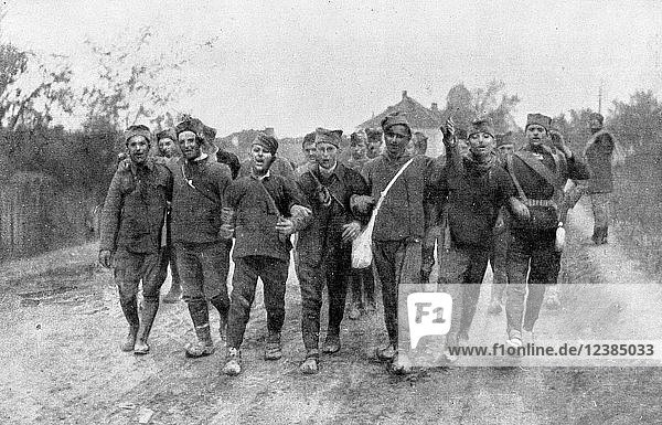 Serbische Truppen auf dem Weg in den Kampf  1915  Serbien  Europa