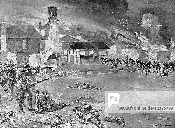 Schlacht im Dorf Sommesous September 1914 Departement Marne Frankreich Europa