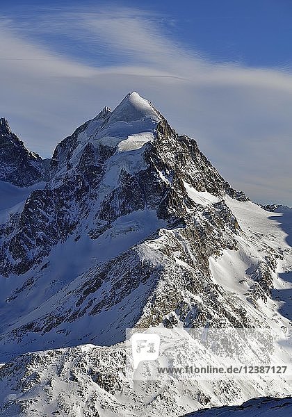 Piz Roseg vom Corvatsch aus gesehen  Oberengadin  Kanton Graubünden  Schweiz  Europa